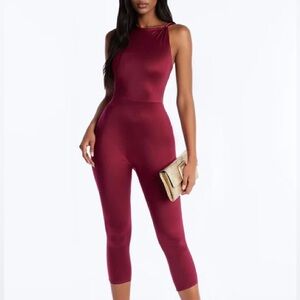 NEW Burgundy Sleeveless Jumpsuit